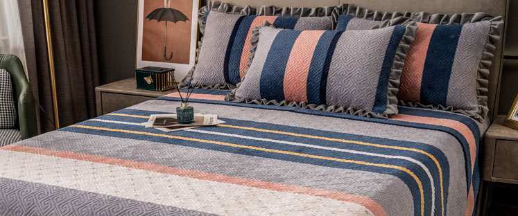 3件套特大號被子，帶枕套，用作床罩/被單/床罩